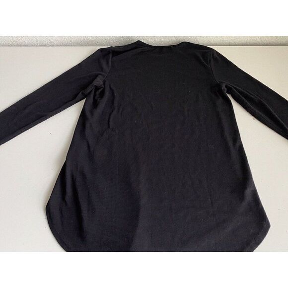 Joan Vass Tunic T-Shirt Black Long Sleeve Scoop Neck Pullover Women’s Size L - Picture 9 of 9